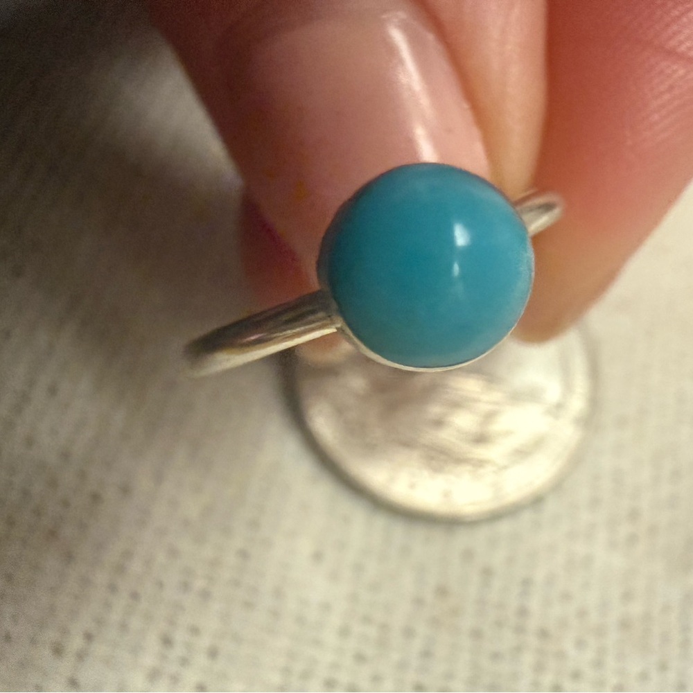Sleeping Beauty Turquoise Silver Ring size 5 - Picture 4 of 7